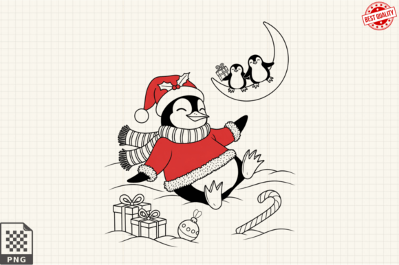 Download Dressed for Christmas Baby Penguin PNG - Premium Resources