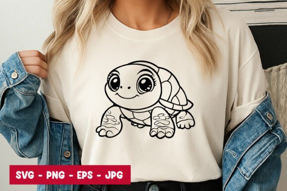 Download Cute Baby Turtle Cartoon Animal SVG PNG - Svg Collection