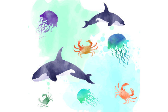Download Watercolor Sea Animals Pattern - Sea animals pattern Collection