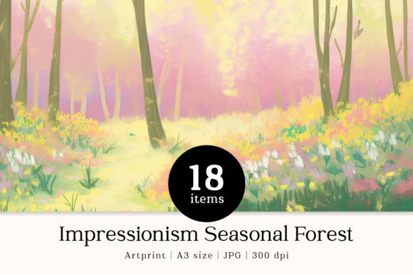 Download Impressionism Season Forest A3 Artprints - Premium Resources