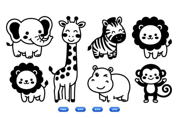 Download Cute Safari Animal Clipart SVG - Svg Collection