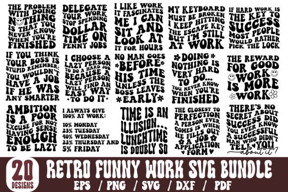 Download Retro Funny Work SVG Bundle,Funny Quote - Svg Collection