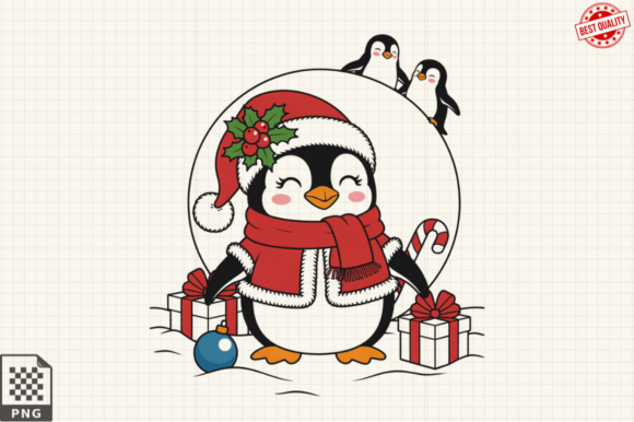 Download Dressed for Christmas Baby Penguin PNG - Premium Bundle