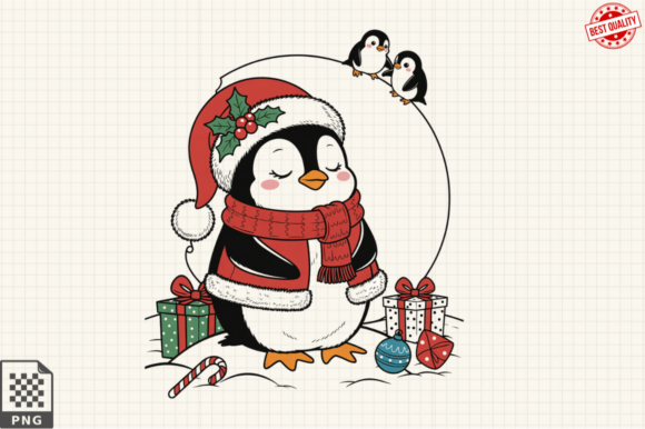 Download Dressed for Christmas Baby Penguin PNG - Premium Resources