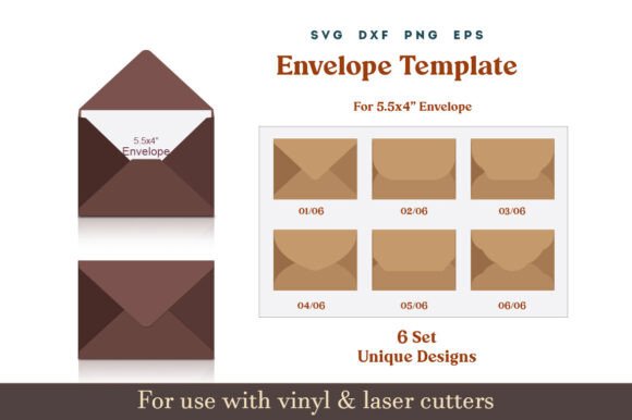Download Envelope Template SVG for 5.5x4" Card - Svg Collection