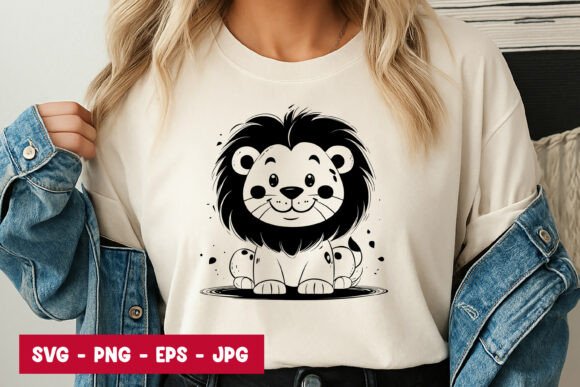 Download Baby Lion Sitting Cartoon Animal SVG PNG - Svg Collection