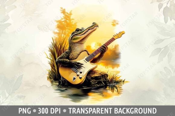 Download Crocodile with Guitar Alligator Picture - Crocodile Collection