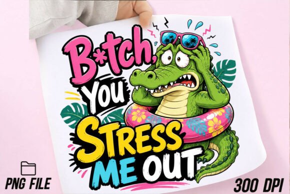 Download Funny Stressed Crocodile Summer PNG - Crocodile Collection