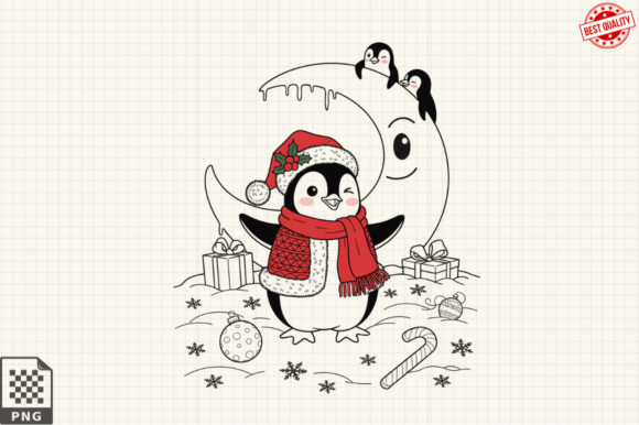 Download Dressed for Christmas Baby Penguin PNG - Premium Bundle