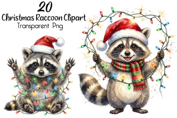 Download Patchwork Christmas Raccoon Clipart - Raccoon clipart Collection