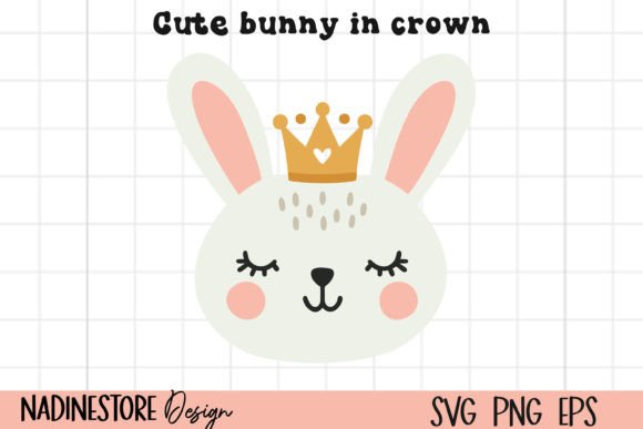Download Doodle Bunny with Crown SVG, EPS, PNG. - Svg Collection