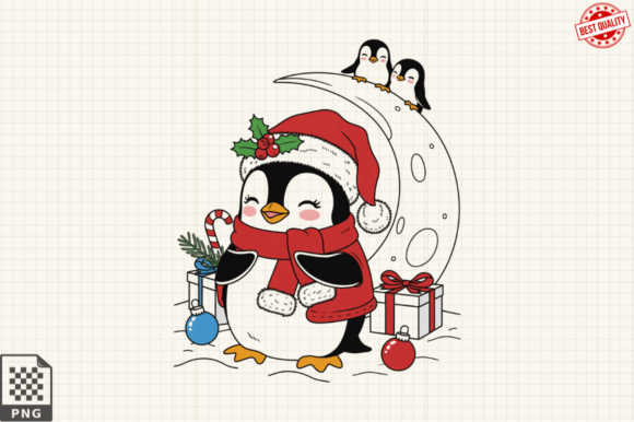 Download Dressed for Christmas Baby Penguin PNG - Premium Bundle