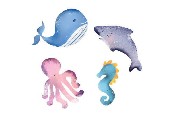 Download Watercolor Sea Animals Pattern - Sea animals pattern Collection