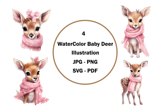 Download Baby Deer Illustration PNG-JPG-SVG-PDF - Svg Collection