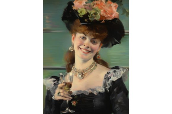 Download Oil Impressionism Smiling Lady Portrait - Impressionism Collection