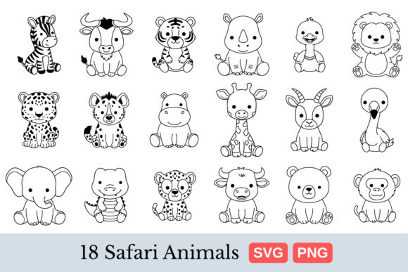 Download Cute Safari Animals SVG Bundle - Svg Collection