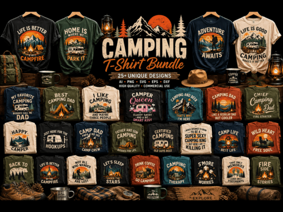 Download Retro Camping SVG Bundle Outdoor Design - Svg Collection
